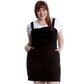Picture of JEANS DUNGAREE BLACK DRESS STRETCH WITH BUTTONS